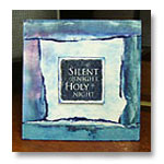 blue silent night holy night card