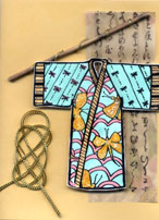 kimono rubber stamp card