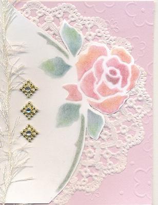 dry embossed rose greeting card