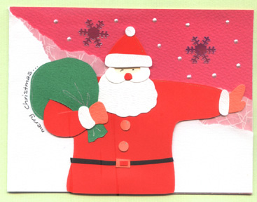 santa claus handmade christmas card