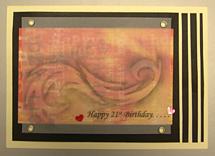 Handmade Happy 21st Birthday Card